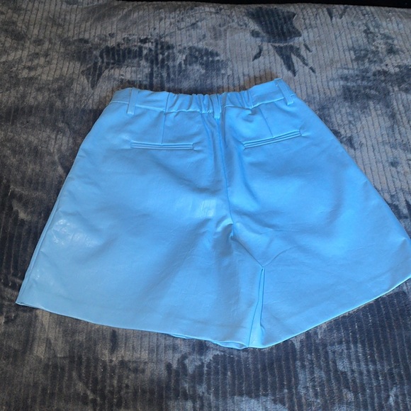 storets Pants - Stirets Blue Faux leather shorts